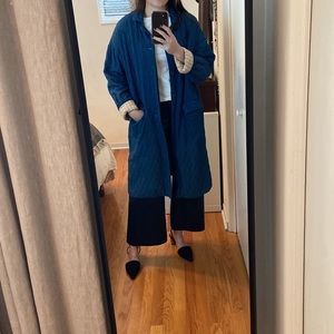 CP Shades denim quilted coat, with gingham lining